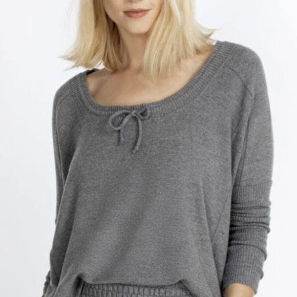JOHNNY WAS CALME Tunnel Drawstring Crop Sweater Grey Size L NEW - $138 - Picture 3 of 8